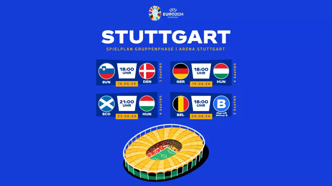 Spielplan der in Stuttgart stattfindenden EM-Spiele.